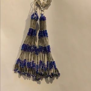 Iridescent purple seed bead earrings